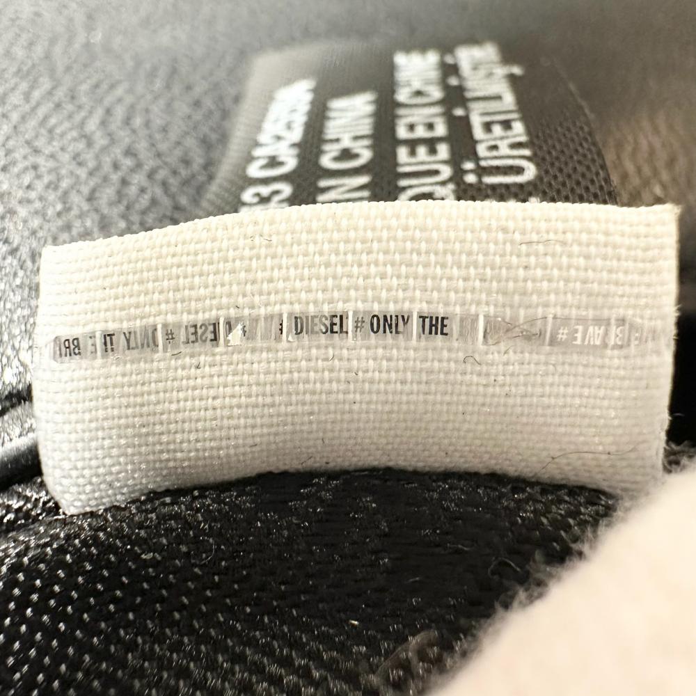 DIESEL ディーゼル ショルダーバッグ BIGロゴ クロスボディ X07746 レザー ブラック 黒 シルバー金具 レディース【中古品】
