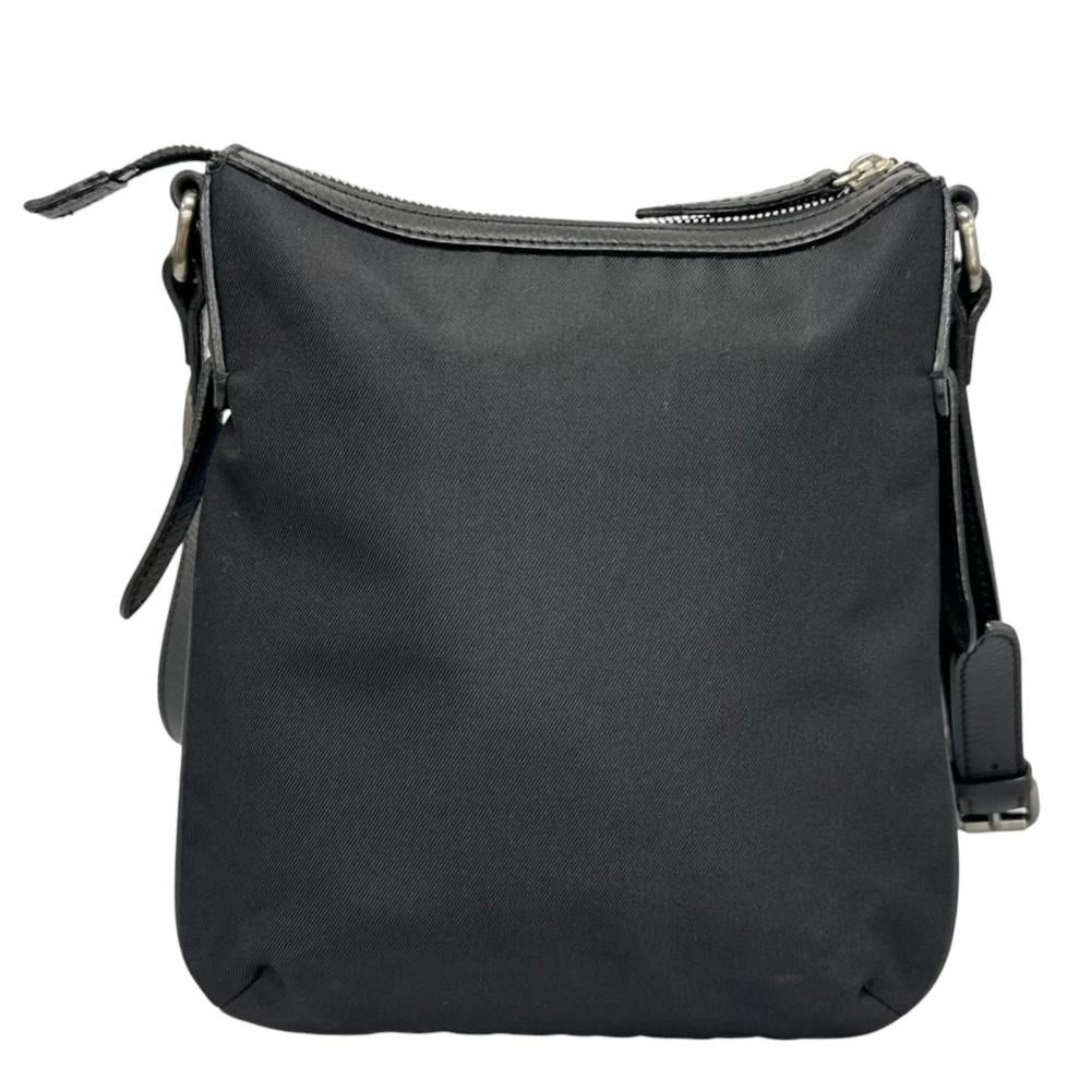 BURBERRY バーバリー ショルダーバッグ ノバチェック スクエア型 ナイロン ブラック 黒 シルバー金具 レディース【中古品】