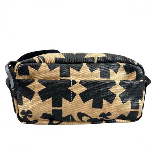 Vivienne Westwood ヴィヴィアンウエストウッド ショルダーバッグ オーブ柄 キャンバス ナイロン ベージュ ブラック 黒 シルバー金具 レディース【中古品】