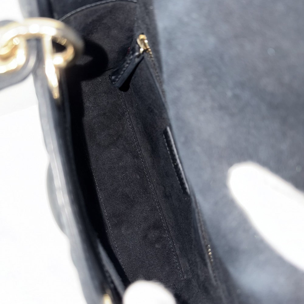 Dior ディオール 2WAY カナージュ レディディオール スモール ハンドバッグ ショルダーバッグ My ABCDior レザー ブラック 黒 ブラック金具 レディース【中古品】