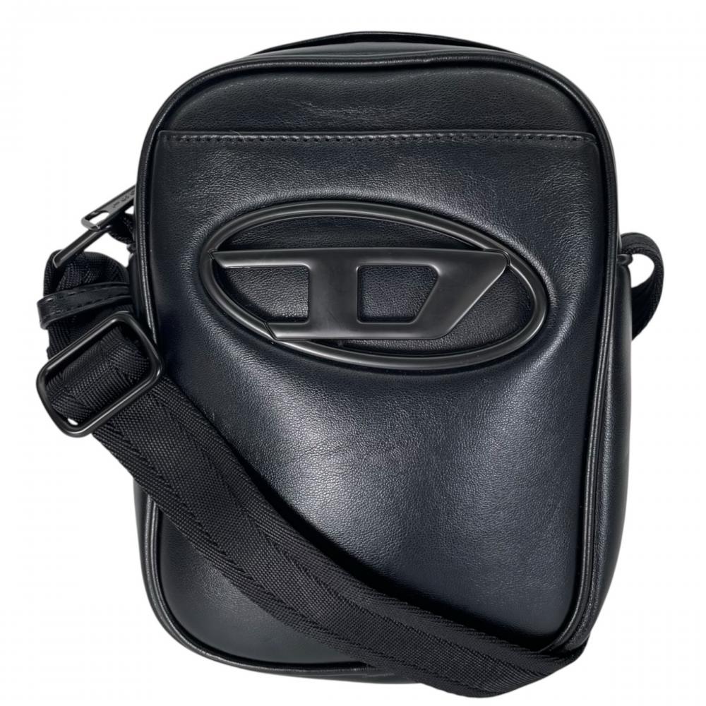 DIESEL ディーゼル ショルダーバッグ ホリディー ロゴバッグ X10260 ポリウレタン ブラック 黒 シルバー金具 メンズ【中古品】