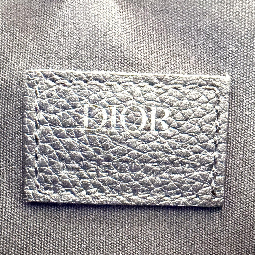 Christian Dior クリスチャンディオール ショルダーバッグ トロッター サドルバッグ オブリーク メッセンジャーバッグ キャンバス レザー ブラック 黒 ベージュ シルバー金具 メンズ【中古品】