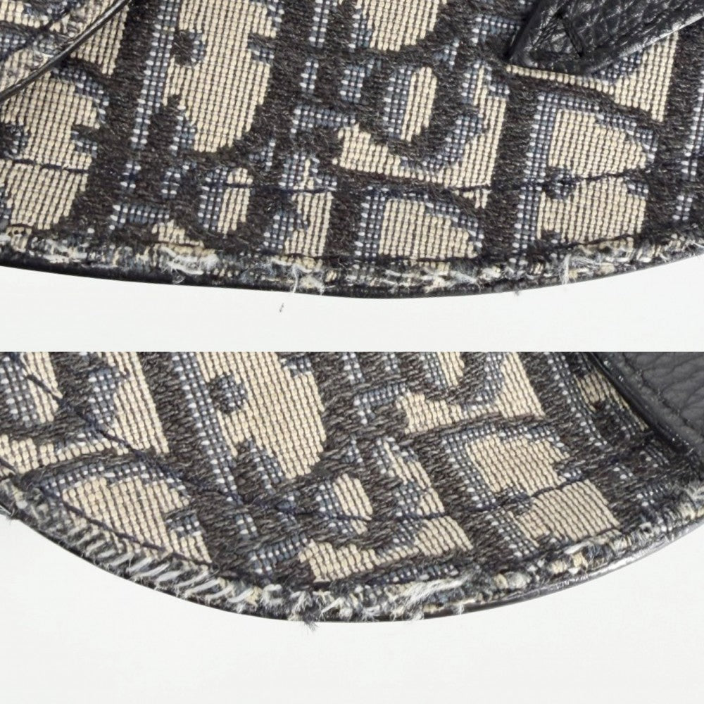Christian Dior クリスチャンディオール ショルダーバッグ トロッター サドルバッグ オブリーク メッセンジャーバッグ キャンバス レザー ブラック 黒 ベージュ シルバー金具 メンズ【中古品】