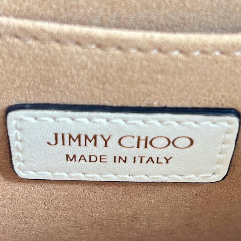 JIMMY CHOO ジミーチュウ ショルダーバッグ ヴァレンヌ チェーンショルダー レザー ホワイト 白 ゴールド金具 レディース【中古品】