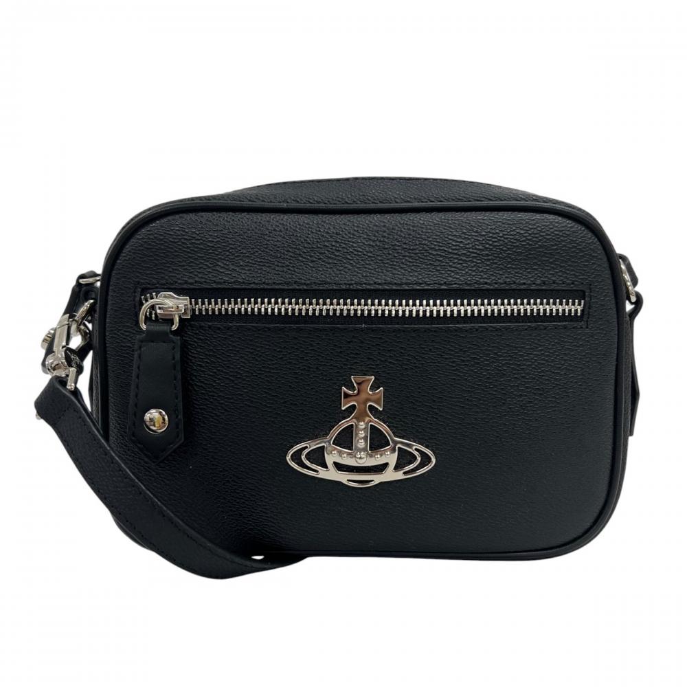 Vivienne Westwood ヴィヴィアンウエストウッド ショルダーバッグ ANNIE カメラバッグ 43030036 レザー ブラック 黒 シルバー金具 レディース【中古品】