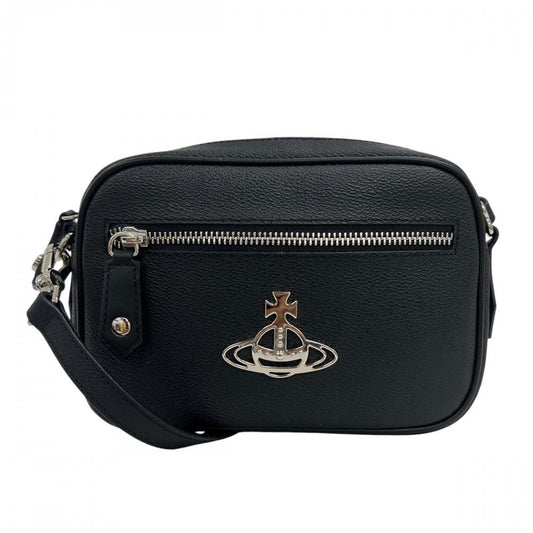 Vivienne Westwood ヴィヴィアンウエストウッド ショルダーバッグ ANNIE カメラバッグ 43030036 レザー ブラック 黒 シルバー金具 レディース【中古品】