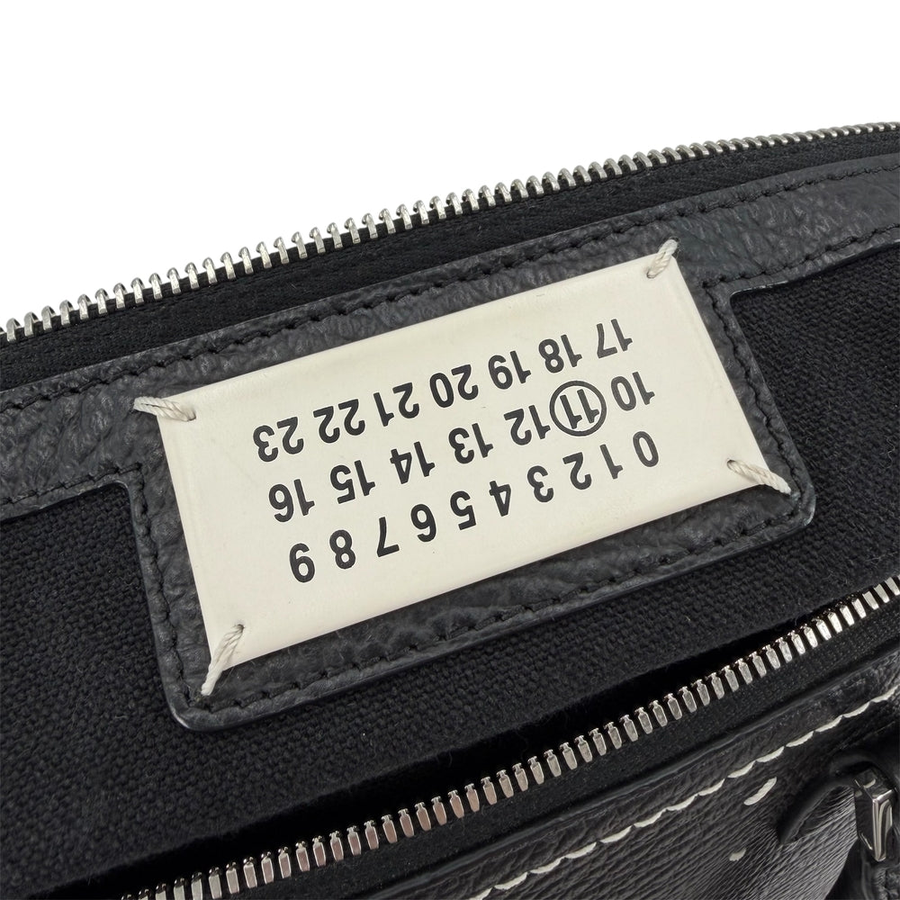 MAISON MARGIELA メゾンマルジェラ 2WAY 5AC ミニ ハンドバッグ ショルダーバッグ S56WG0082 レザー キャンバス ブラック 黒 シルバー金具 レディース【中古品】
