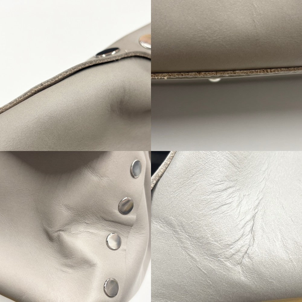 ZANELLATO ザネラート 2WAY ポスティーナ ミディアム ハンドバッグ ショルダーバッグ POSTINA 鞄 かばん 通勤 レザー グレージュ シルバー金具 レディース【中古品】