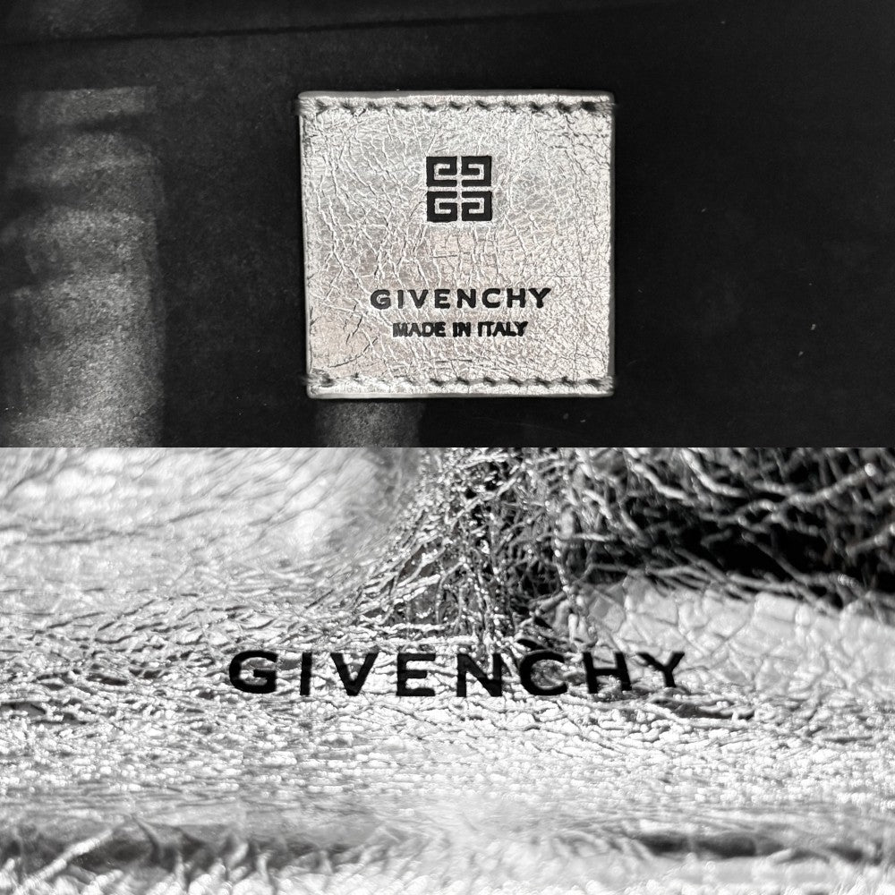 【開店SALE】 Givenchy ジバンシー ショルダーバッグ パンプキンミニ ハンドバッグ ラミネートレザー 2WAY ジバンシィ 鞄 かばん BB510FB26C ラムスキン シルバー シルバー金具 レディース【中古品】