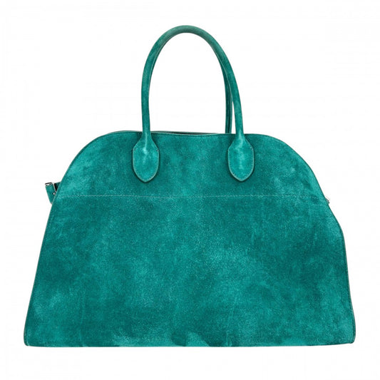 ハンドバッグ THE ROW ザロウ Soft Margaux 15 マルゴー15 トートバッグ スウェード グリーン 緑 シルバー金具 レディース【中古品】