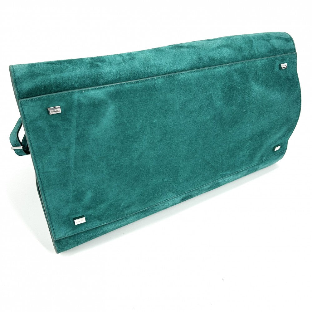 ハンドバッグ THE ROW ザロウ Soft Margaux 15 マルゴー15 トートバッグ スウェード グリーン 緑 シルバー金具 レディース【中古品】