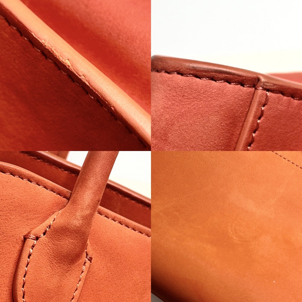 ハンドバッグ THE ROW ザロウ Soft Margaux 10 マルゴー10 鞄 かばん スウェード オレンジ シルバー金具 レディース【中古品】