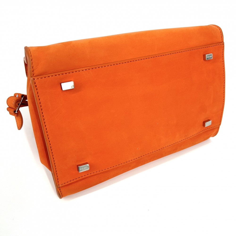 ハンドバッグ THE ROW ザロウ Soft Margaux 10 マルゴー10 鞄 かばん スウェード オレンジ シルバー金具 レディース【中古品】