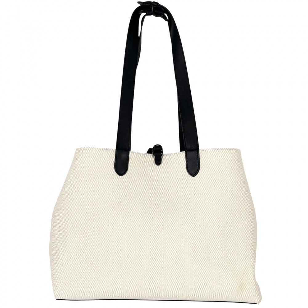 【開店SALE】 Christian Dior クリスチャンディオール トートバッグ トゥジュール ラージ ハンドバッグ エッフェル塔 M2820SZBF キャンバス レザー アイボリー ブラック 黒 ブラック金具 レディース【中古品】