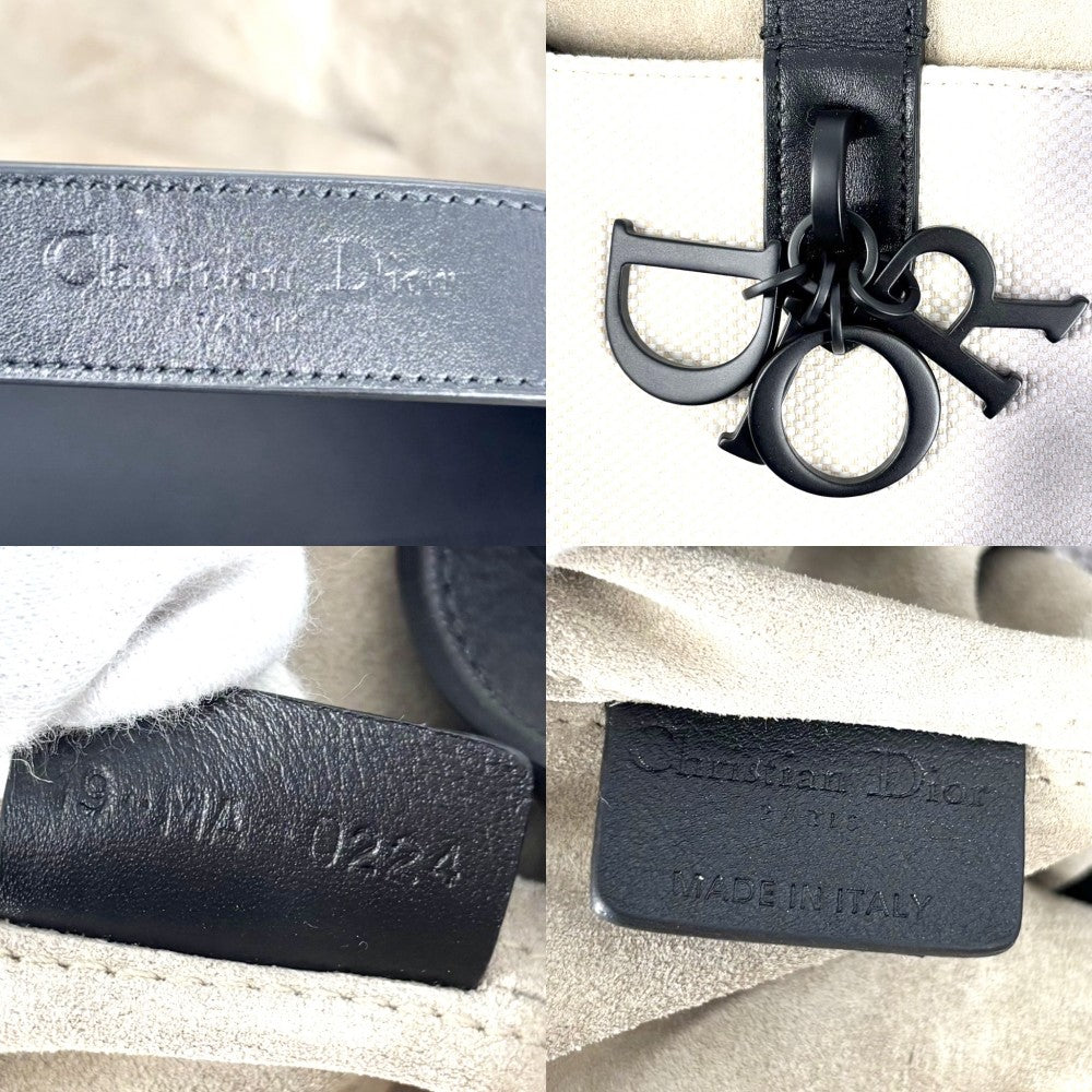 【開店SALE】 Christian Dior クリスチャンディオール トートバッグ トゥジュール ラージ ハンドバッグ エッフェル塔 M2820SZBF キャンバス レザー アイボリー ブラック 黒 ブラック金具 レディース【中古品】
