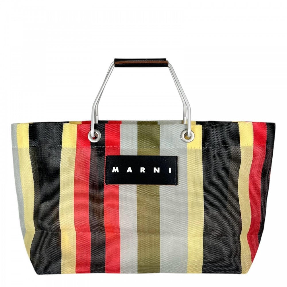 MARNI マルニ ハンドバッグ ﾏﾙﾆﾌﾗﾜｰｶﾌｪ メッシュ マルチカラー シルバー金具 レディース【中古品】