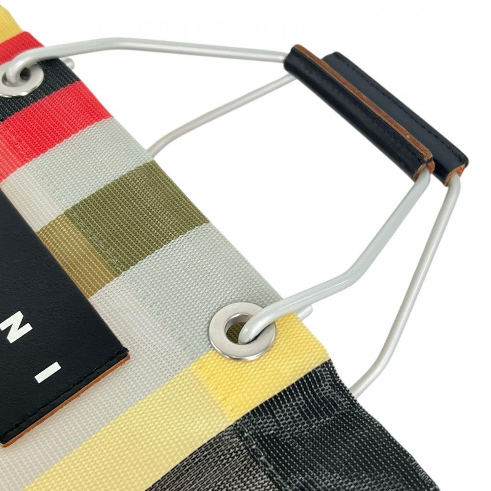 MARNI マルニ ハンドバッグ ﾏﾙﾆﾌﾗﾜｰｶﾌｪ メッシュ マルチカラー シルバー金具 レディース【中古品】