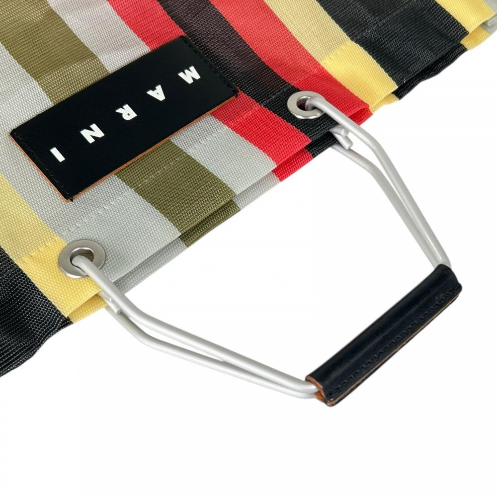MARNI マルニ ハンドバッグ ﾏﾙﾆﾌﾗﾜｰｶﾌｪ メッシュ マルチカラー シルバー金具 レディース【中古品】