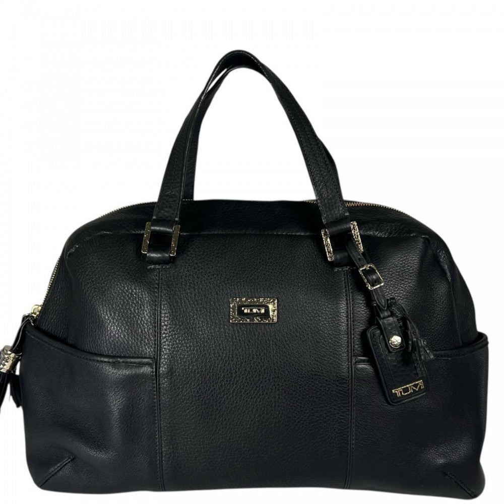 TUMI トゥミ ハンドバッグ レザー ブラック 黒 ゴールド金具 メンズ【中古品】