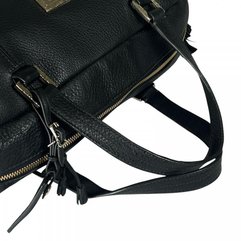 TUMI トゥミ ハンドバッグ レザー ブラック 黒 ゴールド金具 メンズ【中古品】