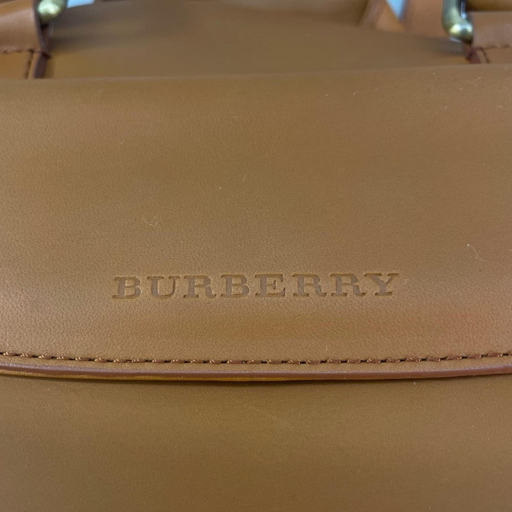 BURBERRY バーバリー ハンドバッグ レザー ブラウン 茶 ゴールド金具 レディース【中古品】