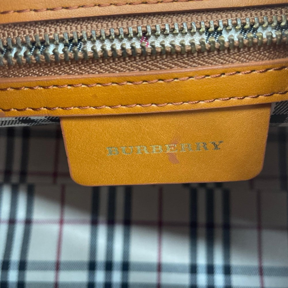 BURBERRY バーバリー ハンドバッグ レザー ブラウン 茶 ゴールド金具 レディース【中古品】