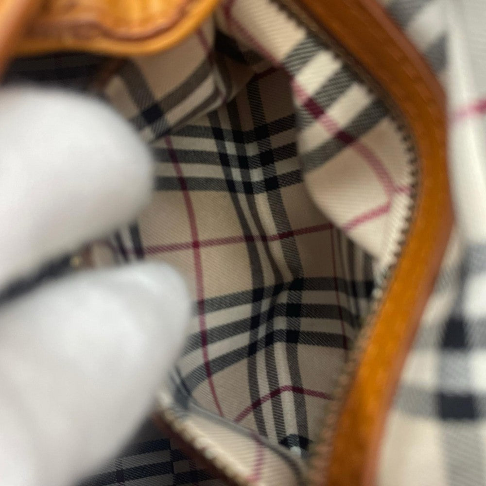 BURBERRY バーバリー ハンドバッグ レザー ブラウン 茶 ゴールド金具 レディース【中古品】
