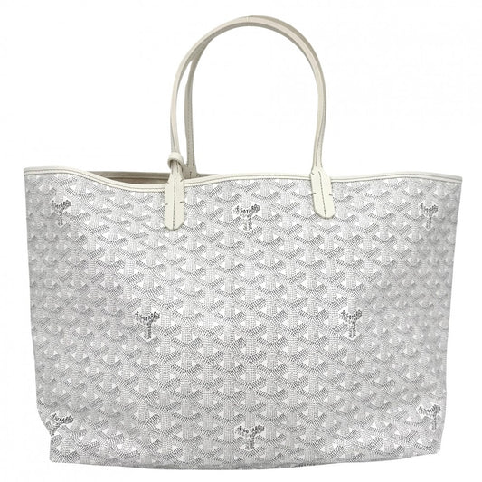 【開店SALE】 GOYARD ゴヤール トートバッグ サンルイPM ハンドバッグ ポーチ付き コーティングキャンバス レザー ホワイト 白 シルバー金具 レディース【中古品】