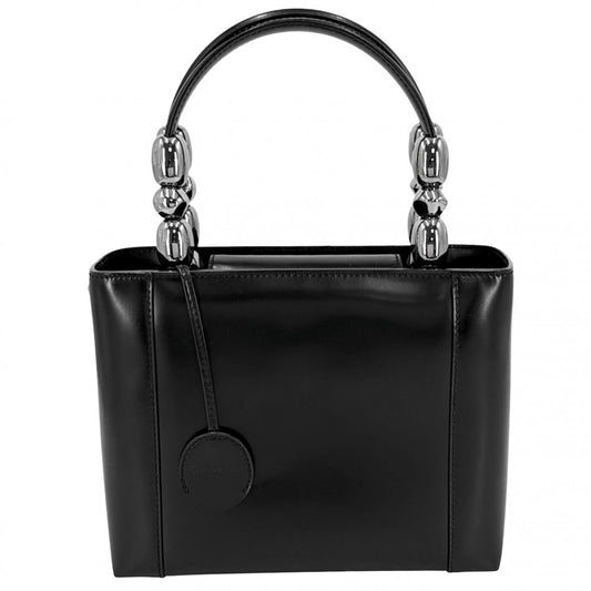 Christian Dior クリスチャンディオール ハンドバッグ マリスパール マット 小さめ かばん 鞄 レザー ブラック 黒 ガンメタル金具 レディース【中古品】