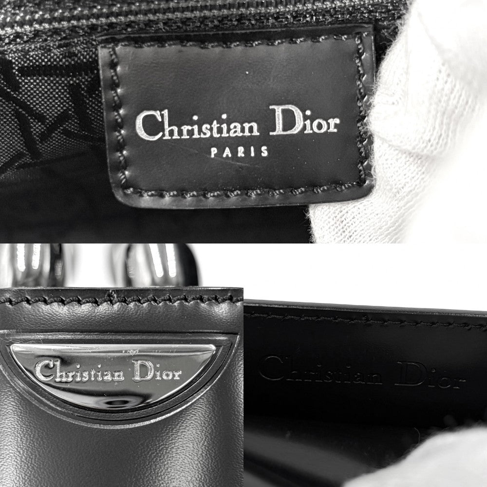 Christian Dior クリスチャンディオール ハンドバッグ マリスパール マット 小さめ かばん 鞄 レザー ブラック 黒 ガンメタル金具 レディース【中古品】