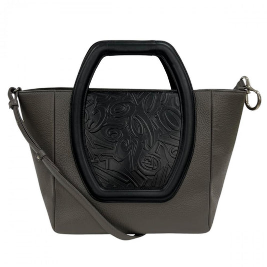 FRANCK MULLER フランクミュラー 2WAY ラナウェイ ハンドバッグ ショルダーバッグ レザー カーキ ブラック 黒 シルバー金具 レディース【中古品】