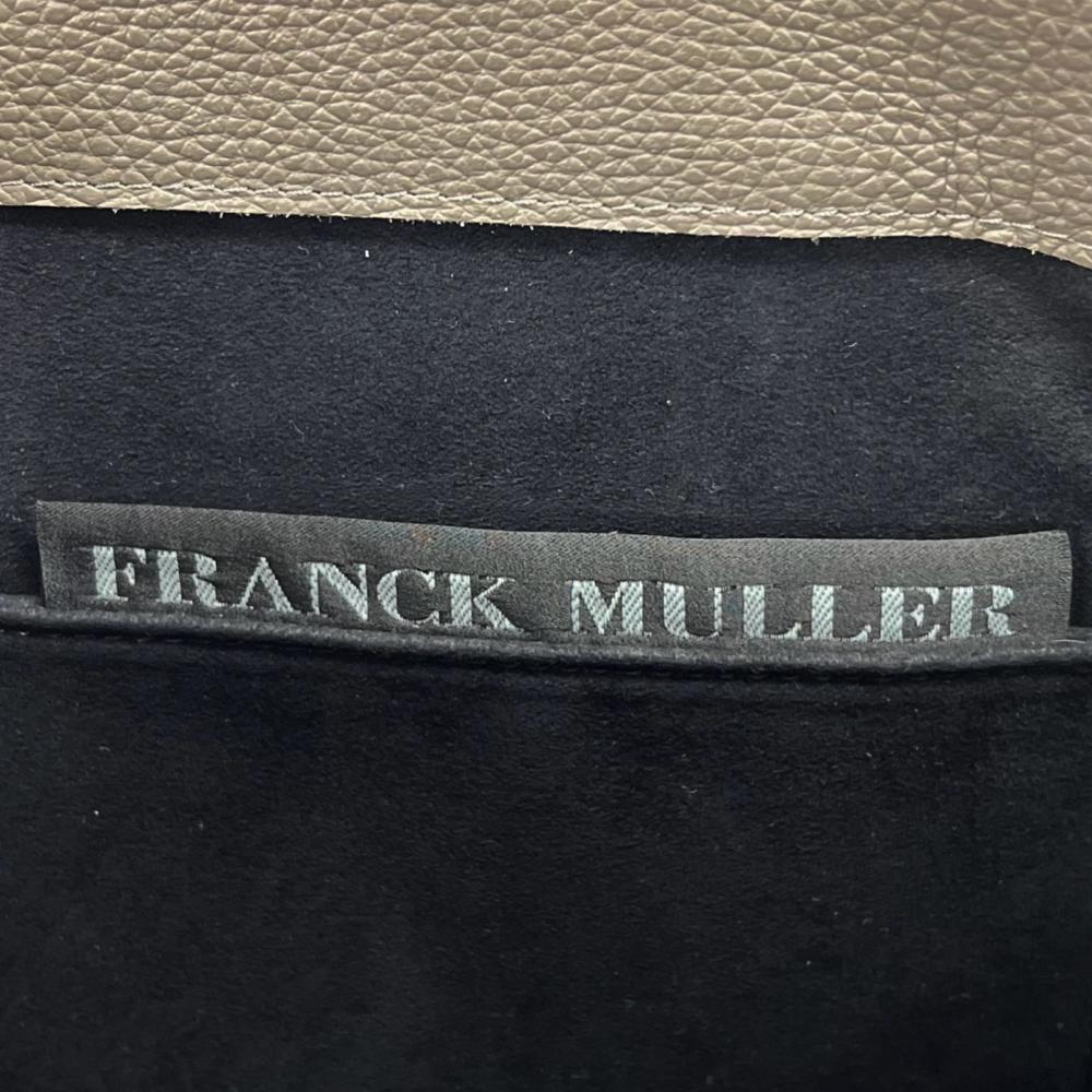 FRANCK MULLER フランクミュラー 2WAY ラナウェイ ハンドバッグ ショルダーバッグ レザー カーキ ブラック 黒 シルバー金具 レディース【中古品】