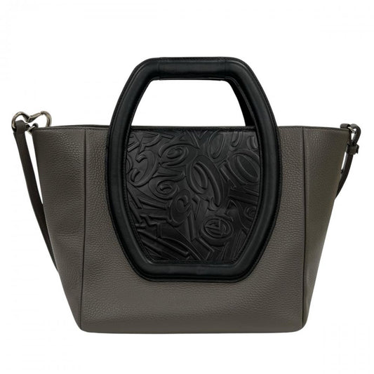 FRANCK MULLER フランクミュラー 2WAY ラナウェイ ハンドバッグ ショルダーバッグ レザー カーキ ブラック 黒 シルバー金具 レディース【中古品】