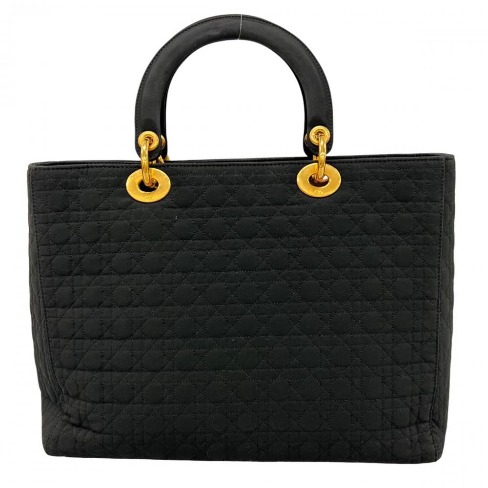 Christian Dior クリスチャンディオール ハンドバッグ ラージサイズ RU0949 ナイロン ブラック 黒 ゴールド金具 レディース【中古品】