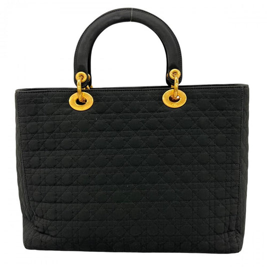 Christian Dior クリスチャンディオール ハンドバッグ ラージサイズ RU0949 ナイロン ブラック 黒 ゴールド金具 レディース【中古品】