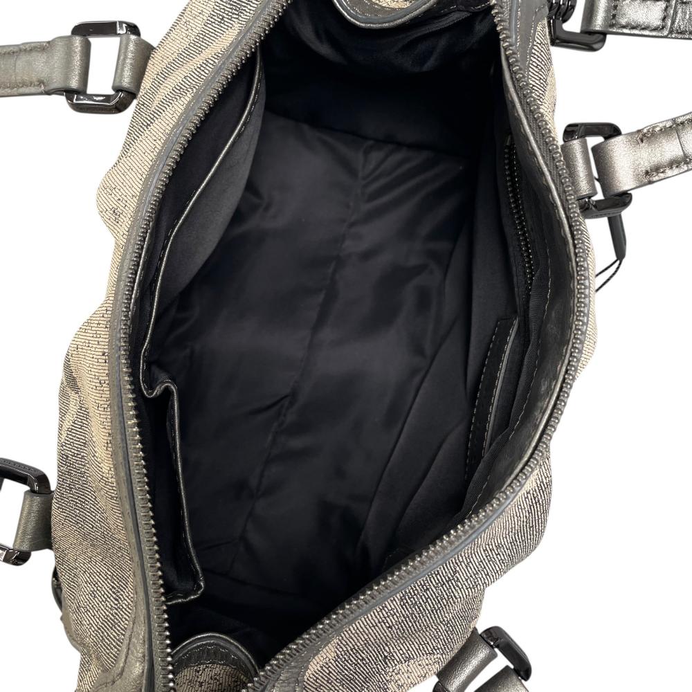 BURBERRY バーバリー ハンドバッグ 2WAY ショウダーバッグ コットン ポリエステル ナイロン ポリウレタン グリッタースモーク シルバー金具 レディース【中古品】