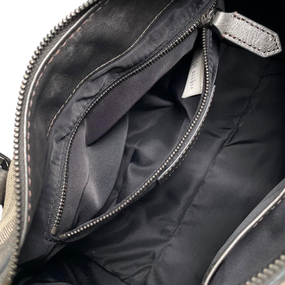 BURBERRY バーバリー ハンドバッグ 2WAY ショウダーバッグ コットン ポリエステル ナイロン ポリウレタン グリッタースモーク シルバー金具 レディース【中古品】