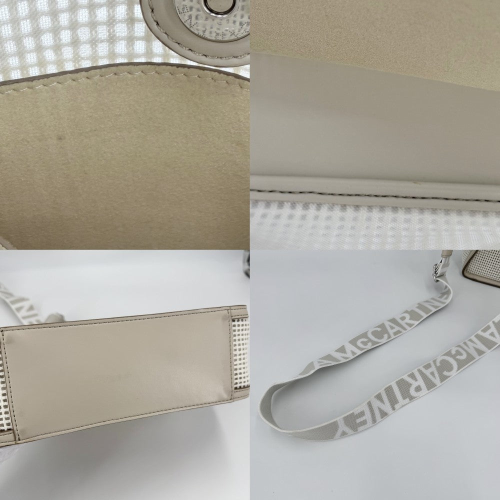Stella McCartney ステラマッカートニー ショルダーバッグ ステラロゴ ミニクロスボディバッグ メッシュ 700073 コットン ポリエステル ナイロン ホワイト 白 シルバー金具 レディース【中古品】