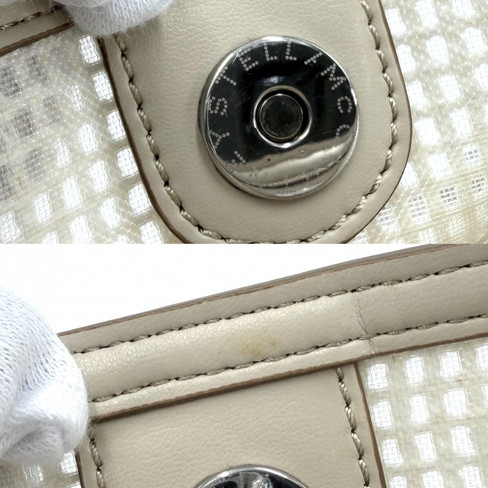 Stella McCartney ステラマッカートニー ショルダーバッグ ステラロゴ ミニクロスボディバッグ メッシュ 700073 コットン ポリエステル ナイロン ホワイト 白 シルバー金具 レディース【中古品】