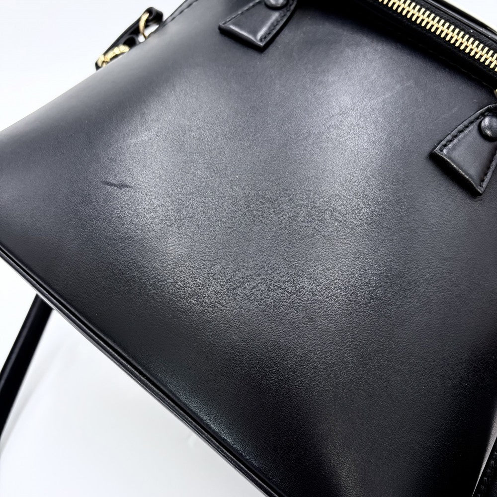 MARTIN MARGIELA マルタンマルジェラ 2WAY 5AC ミニ ハンドバッグ ショルダーバッグ MAISON MARGIELA メゾンマルジェラ レザー ブラック 黒 ゴールド金具 レディース【中古品】