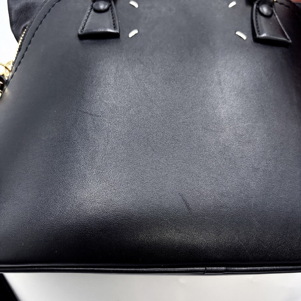 MARTIN MARGIELA マルタンマルジェラ 2WAY 5AC ミニ ハンドバッグ ショルダーバッグ MAISON MARGIELA メゾンマルジェラ レザー ブラック 黒 ゴールド金具 レディース【中古品】