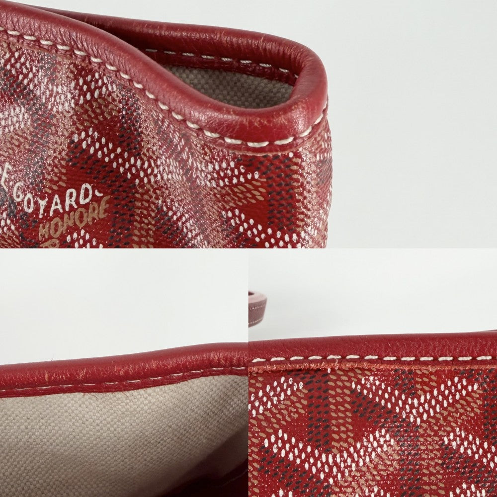 GOYARD ゴヤール トートバッグ サンルイPM ハンドバッグ ポーチ付き コーティングキャンバス レザー レッド 赤 シルバー金具 レディース【中古品】