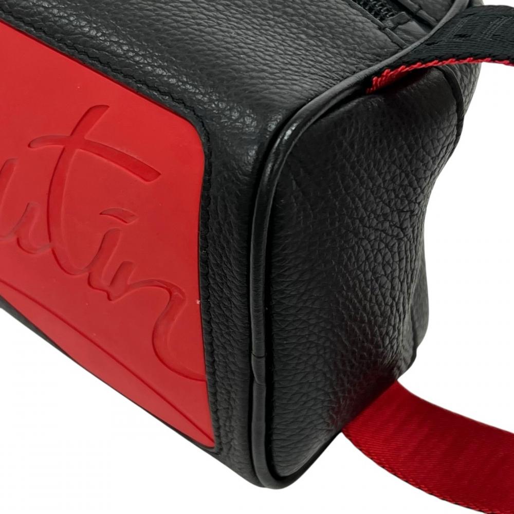 Christian Louboutin クリスチャンルブタン クラッチバッグ ブラスター ハンドバッグ レザー ブラック 黒 レッド 赤 シルバー金具 メンズ【中古品】