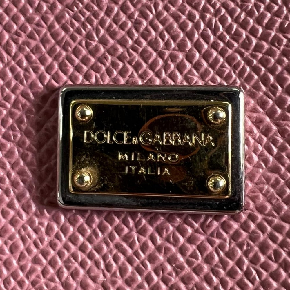 DOLCE&GABBANA ドルチェアンドガッバーナ トートバッグ レザー ピンク ゴールド金具 レディース【中古品】