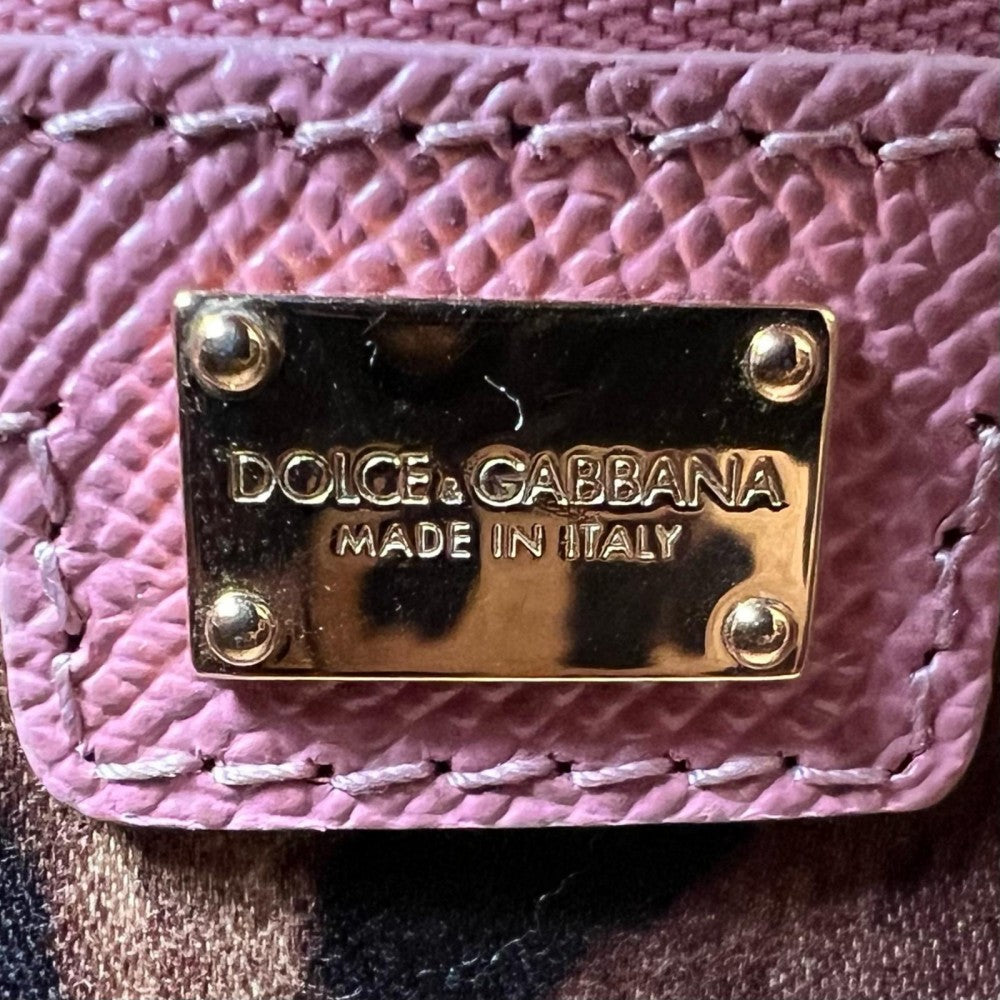 DOLCE&GABBANA ドルチェアンドガッバーナ トートバッグ レザー ピンク ゴールド金具 レディース【中古品】