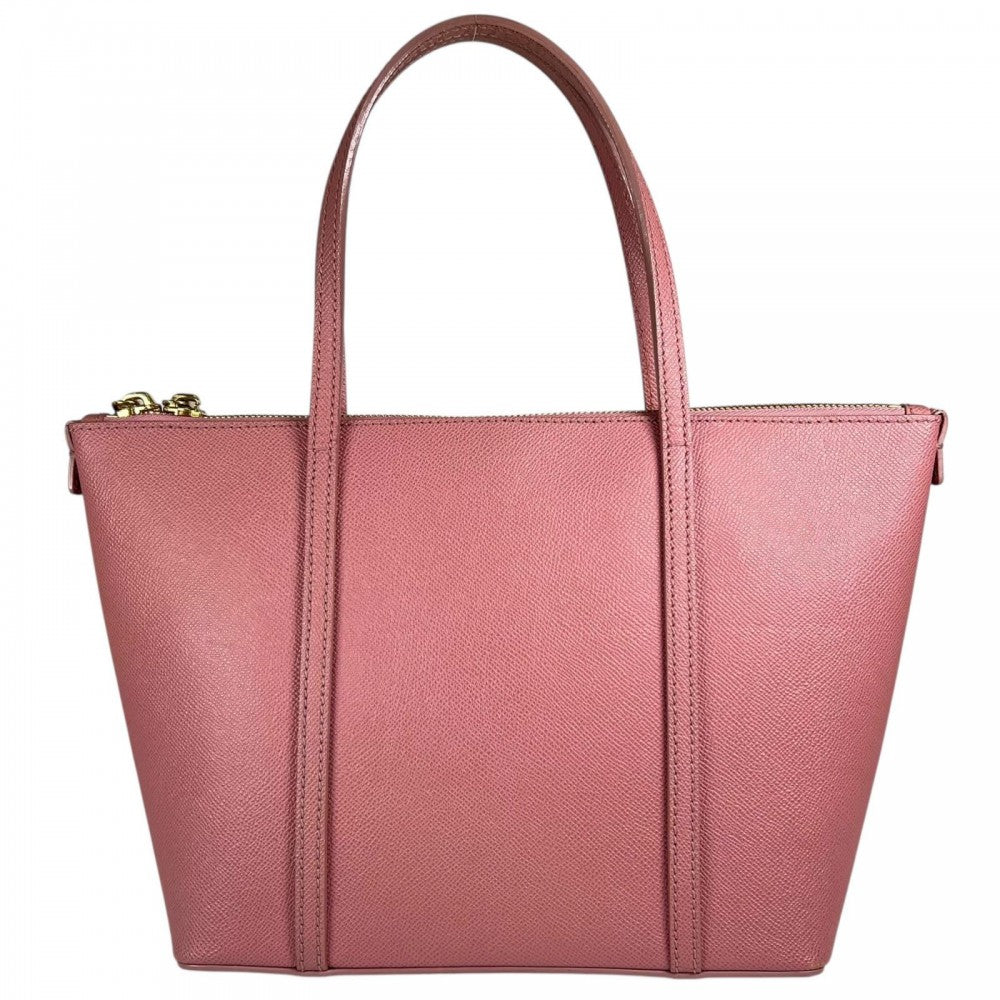 DOLCE&GABBANA ドルチェアンドガッバーナ トートバッグ レザー ピンク ゴールド金具 レディース【中古品】