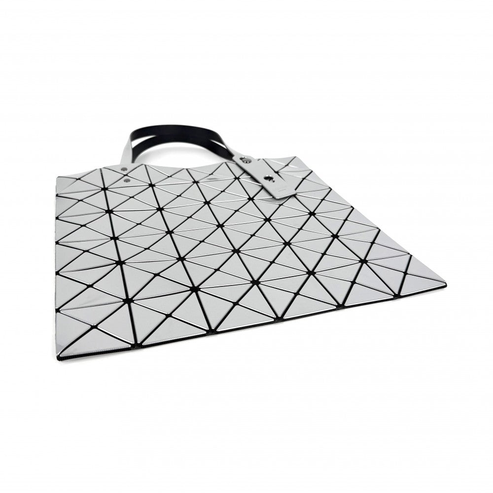 ISSEY MIYAKE イッセイミヤケ トートバッグ ハンドバッグ BAOBAO バオバオ LUCENT ルーセント BB31-AG053 シルバー グレー ブラック金具 レディース【中古品】