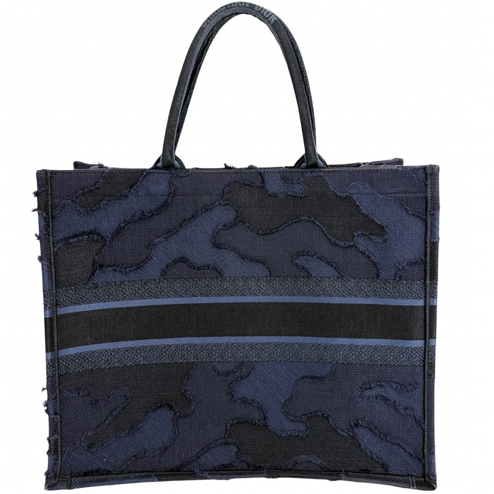 Christian Dior クリスチャンディオール トートバッグ ブックトート ハンドバッグ BOOK TOTE リゾートコレクション カムフラージュ キャンバス ネイビー 紺 レディース【中古品】
