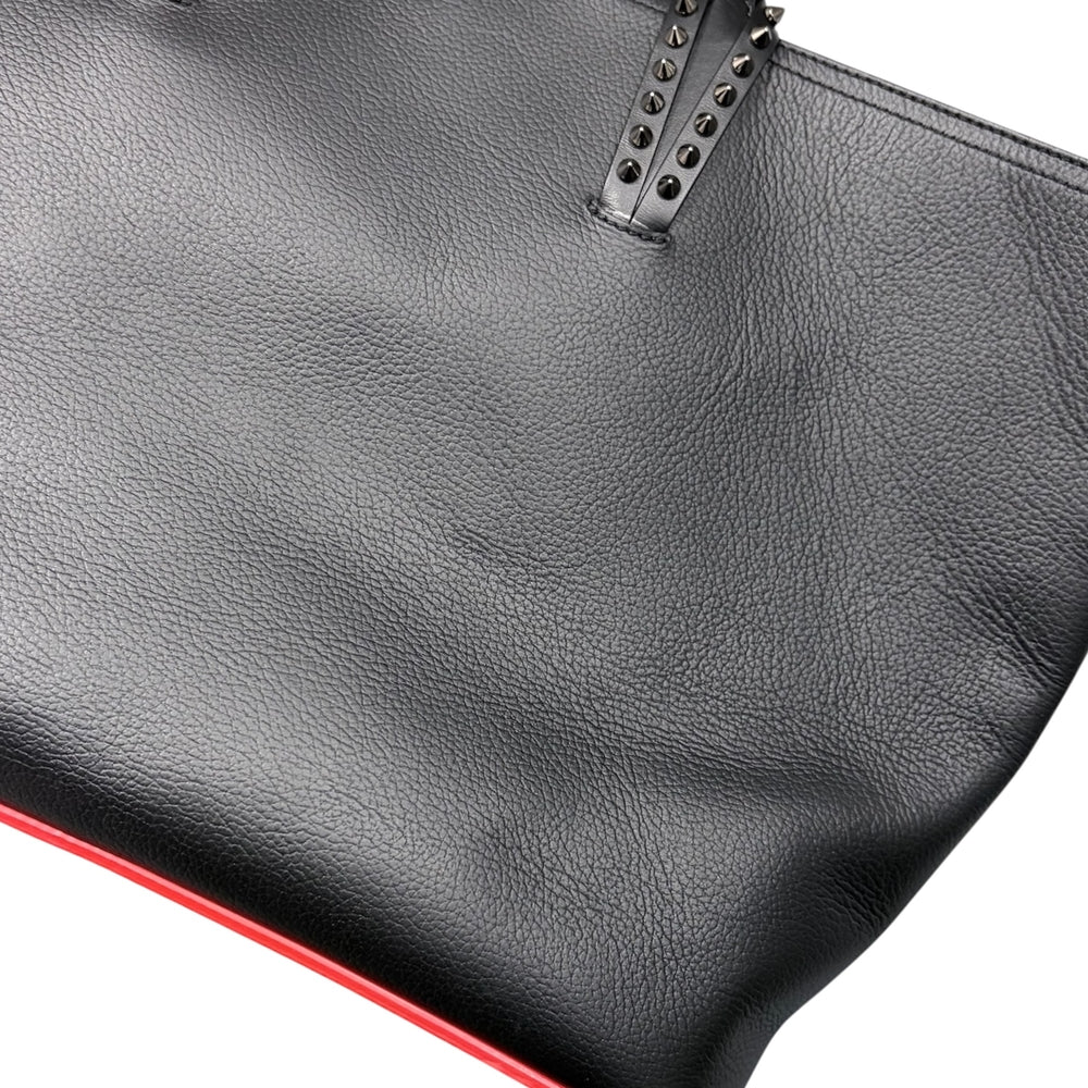 Christian Louboutin クリスチャンルブタン トートバッグ カバタ ハンドバッグ CABATA レザー ブラック 黒 レッド 赤 シルバー金具 レディース【中古品】