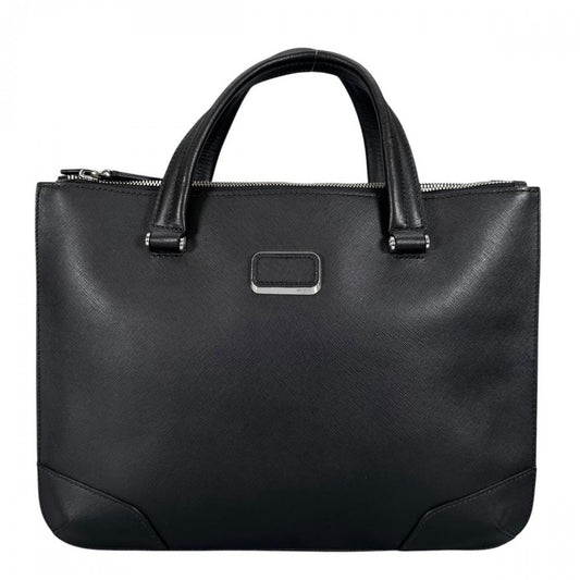TUMI トゥミ 2WAY ブリーフケース ハンドバッグ ショルダーバッグ ビジネスバッグ 93220D サフィアーノレザー ブラック 黒 シルバー金具 メンズ【中古品】